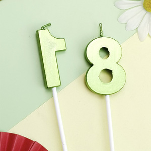 <span class=keywords><strong>Vela</strong></span> al por mayor número 0-9 velas de cumpleaños <span class=keywords><strong>vela</strong></span> verde <span class=keywords><strong>18</strong></span> números de cumpleaños Regalos de fiesta para adultos - Product Image 4