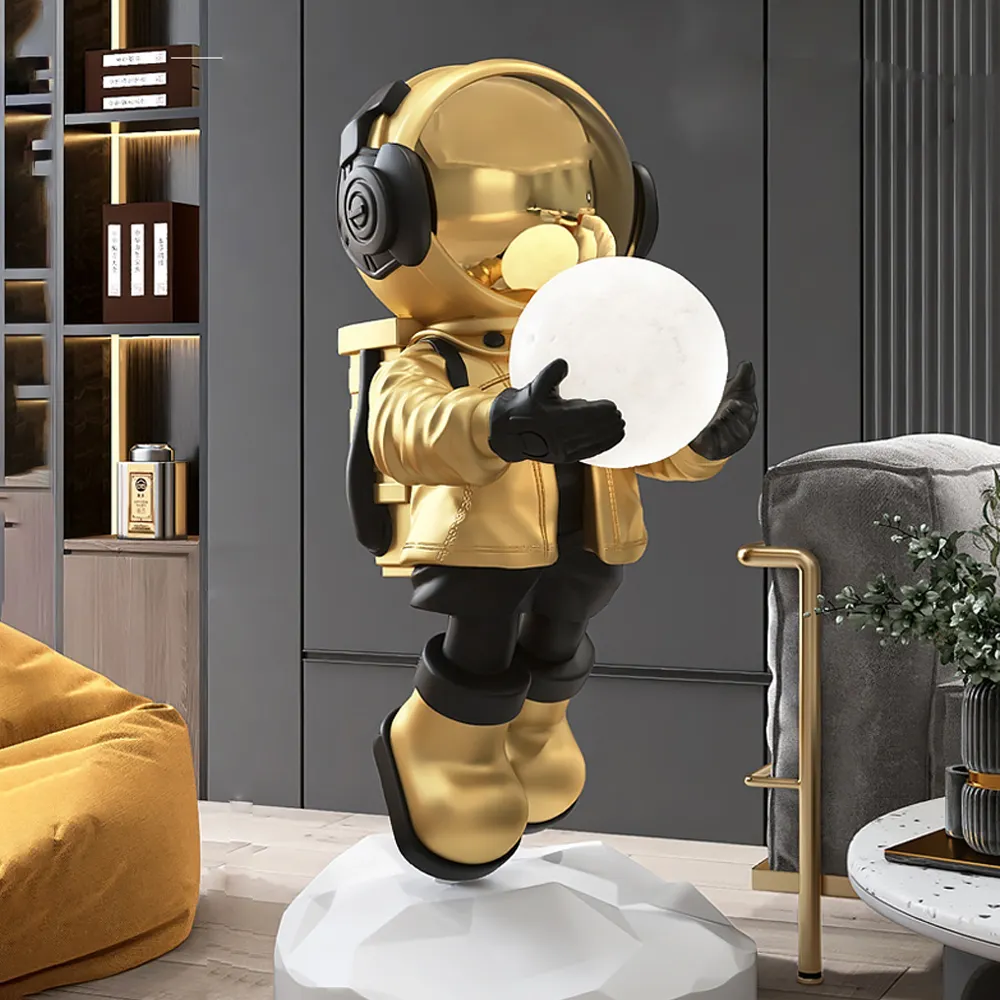 Yaşam boyutu astronot heykelcik/reçine Spaceman heykeli/fiberglas astronot heykel oturma odası dekor için