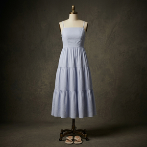 Vestido Midi Elegante de Moda Urbana para Mujer, Prenda Sostenible de Buena Calidad, Fabricante Vietnamita, OEM ODM, Diseño Liso - Product Image 2