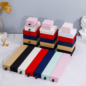 Sang trọng màu hồng giấy các tông Vòng đeo tay vòng cổ trang sức ngăn kéo Hộp bao bì - Product Image 4