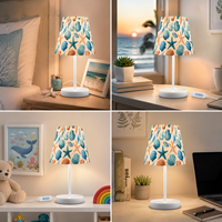 Lampe de table écologique personnalisée avec impression UV, abat-jour en tissu, lampe de bureau pour la décoration de la maison, cadeau d'anniversaire de mariage