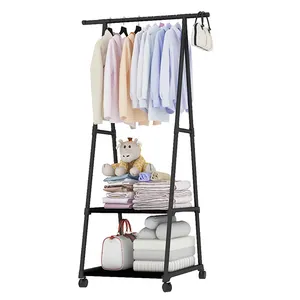 Morden metal standing cheap assemble coat racks with shoe stand