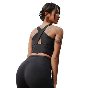 High Waisted Workout Design 2-teiliges Yoga-Set Cross Strap Sport-BH Nahtloses Legging-Set für Frauen Activia Sportswear Pant Se - Product Image 5