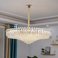 Nouveau Lustre en Cristal de Luxe 2026, Taille Moyenne, LED, Design Moderne Simple et Élégant pour Salon, Chambre et Salle à Manger