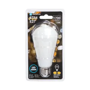 Bombilla LED de filamento ST64, E27, 12W, luz blanca; ideal para iluminación decorativa y eficiente en el hogar y oficinas. - Product Image 2