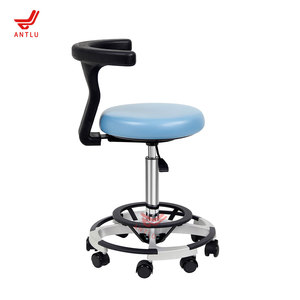 Silla <span class=keywords><strong>de</strong></span> Hospital Redonda Azul AntluPlus, Silla Dental con Reposapiés Ajustable para Clínica Profesional - Product Image 3
