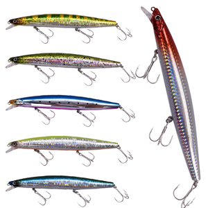 Señuelo artificial duro OEM para pesca costera en agua salada, tipo Minnow de lanzado largo, 160mm 31g 34g, Jerkbait flotante y hundible para lubina. - Product Image 6