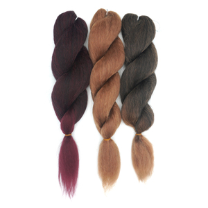 Nhà Máy Trực Tiếp 52Inch Gấp 26Inch Jumbo Bện Tóc Tổng Hợp Nhiệt Độ Cao Sợi Bán Buôn Cho Bím Tóc Và Xoắn - Product Image 5