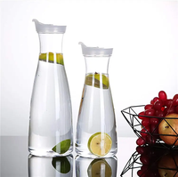 Carafe à eau de 50 oz avec couvercle rabattable, en plastique, pour jus, décanteur, pichet, service de thé glacé au réfrigérateur, pour tables