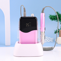 Nouvelle Machine de Bureau Misbeauty Rose, Perceuse à Ongles Sans Balais Rechargeable et Sans Fil, Kit de Manucure Pédicure pour Équipement d'Onglerie