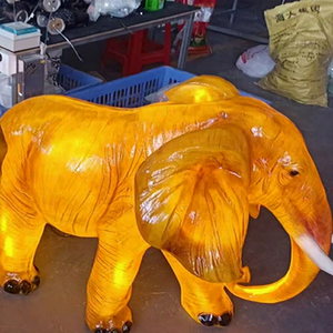 Estatua de Elefante Realista de Resina con Luces LED para Jardín, Patio y Parque, Decoración de Paisaje Exterior Impermeable - Product Image 1