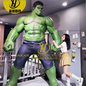 Décoration, figurine d'action de film de <span class=keywords><strong>super</strong></span>-<span class=keywords><strong>héros</strong></span> célèbre, homme musclé, statue de Hulk grandeur nature en fibre de verre, sculpture en résine, figurine d'action - Product Image 5