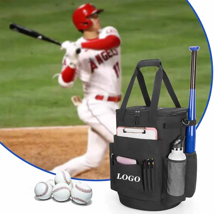 Borsa da Baseball personalizzata per Sport all'aria aperta, borsa per allenatori di Softball, borsa da Baseball di grande capacità, con fondo antiscivolo EVA