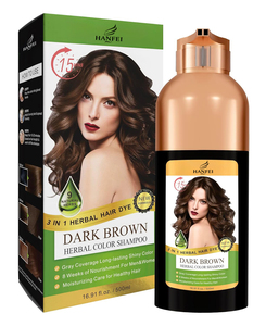 Nouveauté 500ml brun foncé semi-permanent instantané couverture des cheveux gris shampooing et après-shampooing crème à base de plantes longue durée 6-8 semaines - Product Image 2