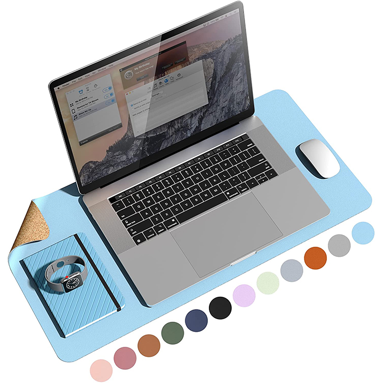 Коврик для мыши из натуральной пробки, офисный Большой Двухсторонний протектор для ноутбука и стола, водонепроницаемый коврик для мыши из искусственной кожи