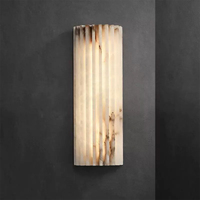 Applique murale ZeroUNO en albâtre, design personnalisé en marbre d'albâtre naturel, lampe murale LED, lampe murale de chevet, minimalisme nordique