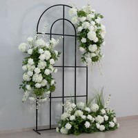 Dekorasi Bunga Pernikahan Terlaris Warna Putih Hijau, Bunga Hydrangea Mawar Buatan untuk Pernikahan dan Acara Lainnya