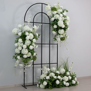 ดอกไม้ปลอมดอกไฮเดรนเยียสำหรับงานแต่งงานดอกไม้สีเขียวสีขาวแบบใหม่ - Product Image 4