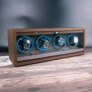 Luxury Gray Wood Automatic Watch Winder, 4 Watches Box, Safe Cabinet, Rotating, 4 Slots, watch Storage Case, Wholesale, $50