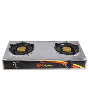 Vente directe d'usine de cuisinières à gaz, cuisinières à gaz en acier inoxydable à deux brûleurs, têtes de brûleurs en tôle de fer de 90 mm, cuisinières doubles. - Product Image 1