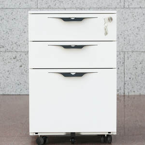 משרד רהיטים פלדה 3 מגירה ארון קבצים נייד תחת שולחן ארון לבן ארון מתכת עם מנעול - Product Image 5