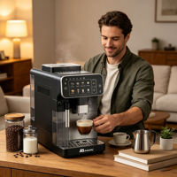 Cafetera Automática Anbolife, 20 Bares, Tanque de Leche de 500 ml, Molinillo Incorporado, Caldera Doble, PID 6 en 1, OEM