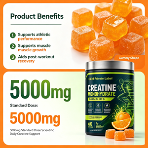 Creatina Monoidrato in Gommose Gusto Arancia per Forza Muscolare e Resistenza Pre-Allenamento, Forma Personalizzata, Nutrizione, 60 Pezzi, OEM ODM HALAL - Product Image 3