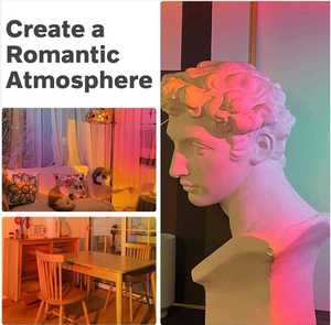 Lampada LED WiFi Smart con Effetto <span class=keywords><strong>Tramonto</strong></span>, Proiettore Multicolore a 360 Gradi, Lampada da Tavolo USB Controllabile tramite App Tuya - Product Image 6