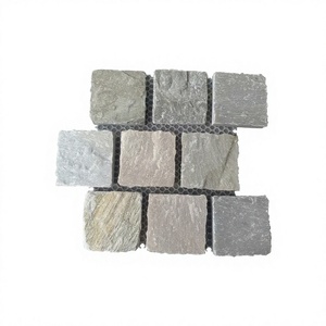 Natural Flamed Modern Cobblestone Quartzite Paving <b>Stone</b> 20mm Thick - Product Image 3