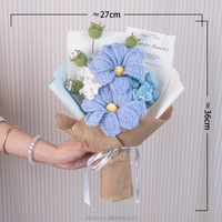 Buket Bunga Cosmos Rajutan Tangan dari Benang Rajut, Bunga Abadi, Hadiah Hari Ibu, Wisuda, Hari Valentine, Grosir