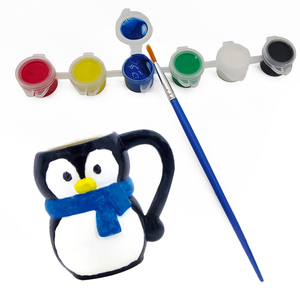 Tranh đồ chơi cho trẻ em chim cánh cụt hình dạng Mug gốm để sơn DIY Mug sơn Kit - Product Image 5