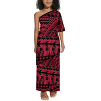 Ensemble Puletasi personnalisé imprimé sur demande pour filles, grande taille, 2 pièces, vêtements polynésiens à une épaule pour enfants