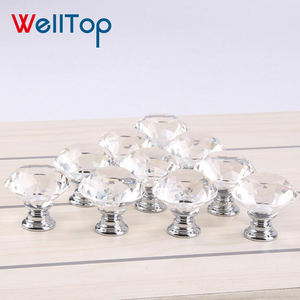 Welltop קריסטל ברור קריסטל ידית ידית תכשיטים ידיות ארון ידיות הדלת ידיות קריסטל VT-01.147 מדגם חינם - Product Image 3