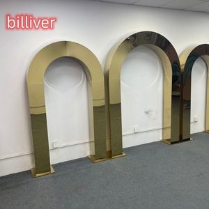 Nuovi elementi decorativi per matrimoni, <span class=keywords><strong>colonne</strong></span> quadrate tridimensionali semicircolari in acciaio inossidabile, struttura di sfondo per decorazioni scenografiche. - Product Image 2