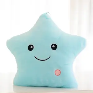 Wholesale hot selling glowing five-pointed star throw pillow plush toys kids toy