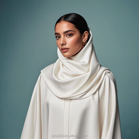 Abaya pour femmes et filles de Dubaï en satin Nida uni 100 % polyester, léger, respirant, écologique, à mémoire de forme, vente en gros d'usine