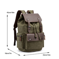 Sac à dos de randonnée vintage décontracté en toile et cuir grande capacité ZUOLUNDUO, multifonctionnel, pour l'école, les voyages, portable et tendance