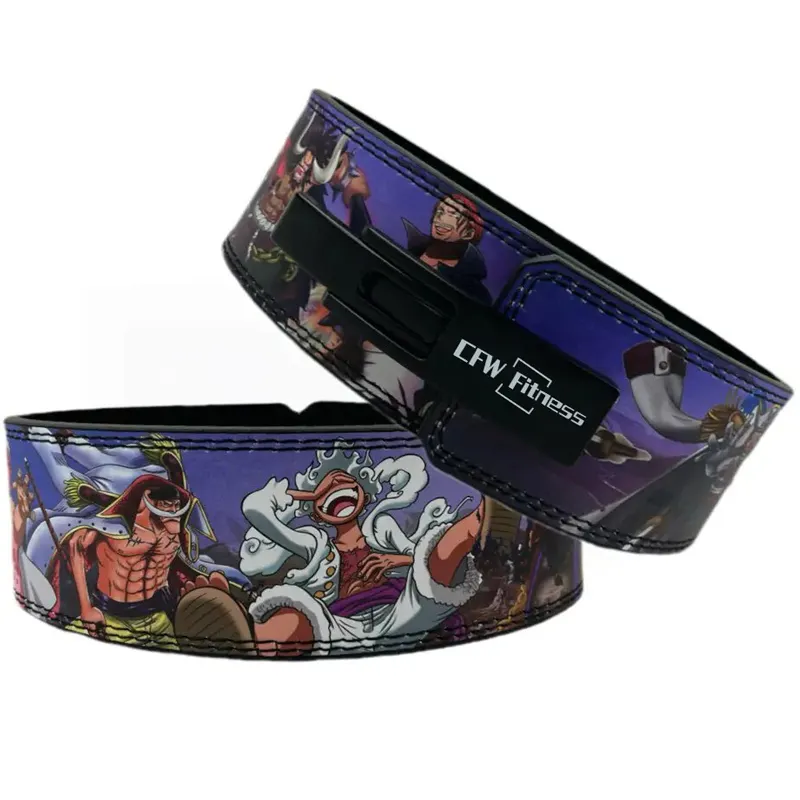 2023 Hot-selling cow Leather Custom Printing Anime Belt Fitness Lever Power-lifting Belt