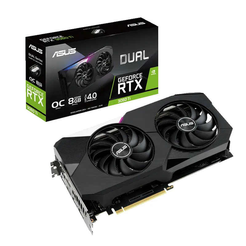 LHR RTX 3060ti 8GB Video Grahics Card For ASUS DUAL RTX 3060 ti O8G 8K Gaming Graphics Card 2 Fans