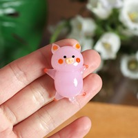 Handgefertigte Rosa Glas-Schweinchen-Figur Miniatur-Tier-Ornament Niedliche Borosilikatglas-Schweinchen-Deko Schreibtisch-Pflanzen-Aquarium-Dekoration Geschenk