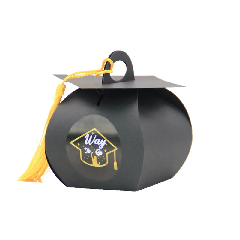 CSMD Chinese manufacturers wholesale paper material hot sale doctor type black color graduate favors box for students