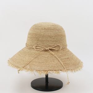 Chapeau de paille en raphia tressé à la main <span class=keywords><strong>pour</strong></span> l'été, chapeau de paille en raphia <span class=keywords><strong>pour</strong></span> femmes, voyage, plage, protection UV, visière, chapeau de pêcheur - Product Image 5
