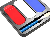 Palette de peinture pour le visage et le corps activée par l'eau, rouge, blanc, bleu, sans danger, non toxique, kit de maquillage avec pinceau applicateur