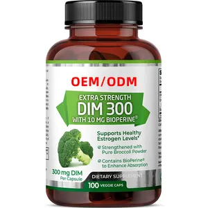 Extra Strength DIM 300 per Capsules Plus Pure Organic Broccoli Extract 100% Vegetarian All-Natural and Non-GMO