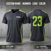 Camiseta de Fútbol Minimalista Sublimada Personalizada, Corte Regular, Poliéster Transpirable, Secado Rápido, Color Neón