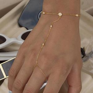 J&D Jewelry - Brazalete <span class=keywords><strong>de</strong></span> Cadena con Eslabones Geométricos <span class=keywords><strong>de</strong></span> Acero Inoxidable Chapado en <span class=keywords><strong>Oro</strong></span> <span class=keywords><strong>de</strong></span> <span class=keywords><strong>18K</strong></span> con Circonitas Blancas para Mujer - Product Image 4