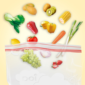 Plastic PLA compostable cornstarch food storage freezer frozen double slider zipper bags with easy open tabs