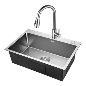 <span class=keywords><strong>Fregadero</strong></span> de Cocina de Acero Inoxidable de Un Seno, Lavabo Rectangular para Verduras de Instalación sobre Encimera - Product Image 1