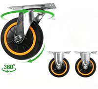 Carretilla de Plataforma Plegable de Cuatro Ruedas, Carro de Empuje Plegable con Ruedas de Goma, Capacidad de Carga de 660 Libras, Carretilla de Mano Portátil de Acero para Compras