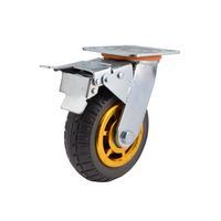 Roulettes industrielles robustes en caoutchouc de 4, 5, 6 et 8 pouces, roulettes pivotantes pour chariot, roues de 5 pouces de diamètre, OEM/ODM pris en charge